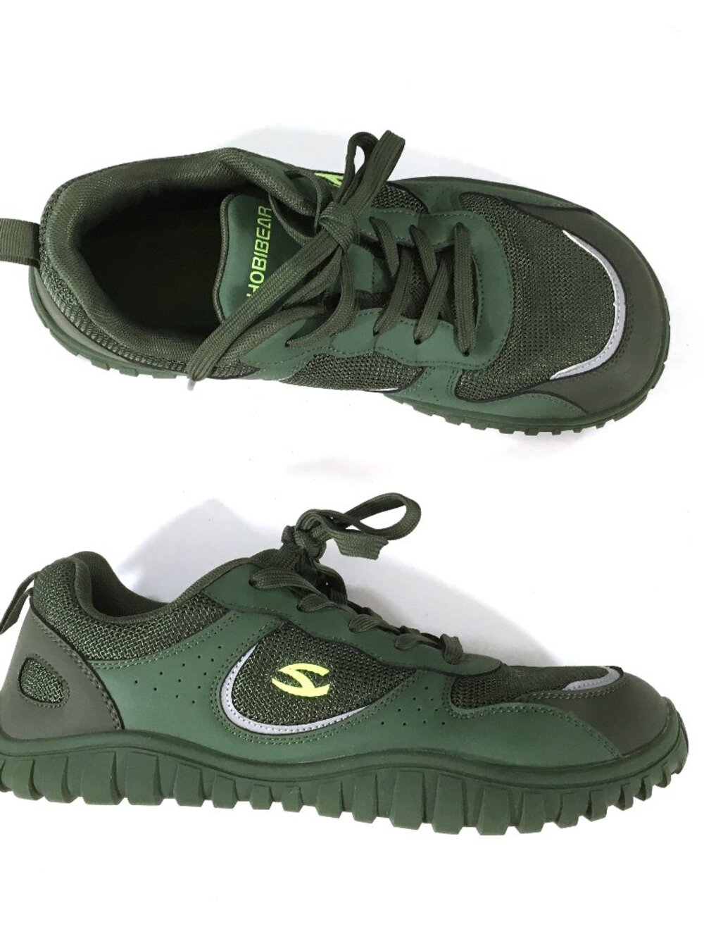 Hobibear Crest Lace Up Sneakers EUR 44 US Mens Size 10.5 Green Wide Toe